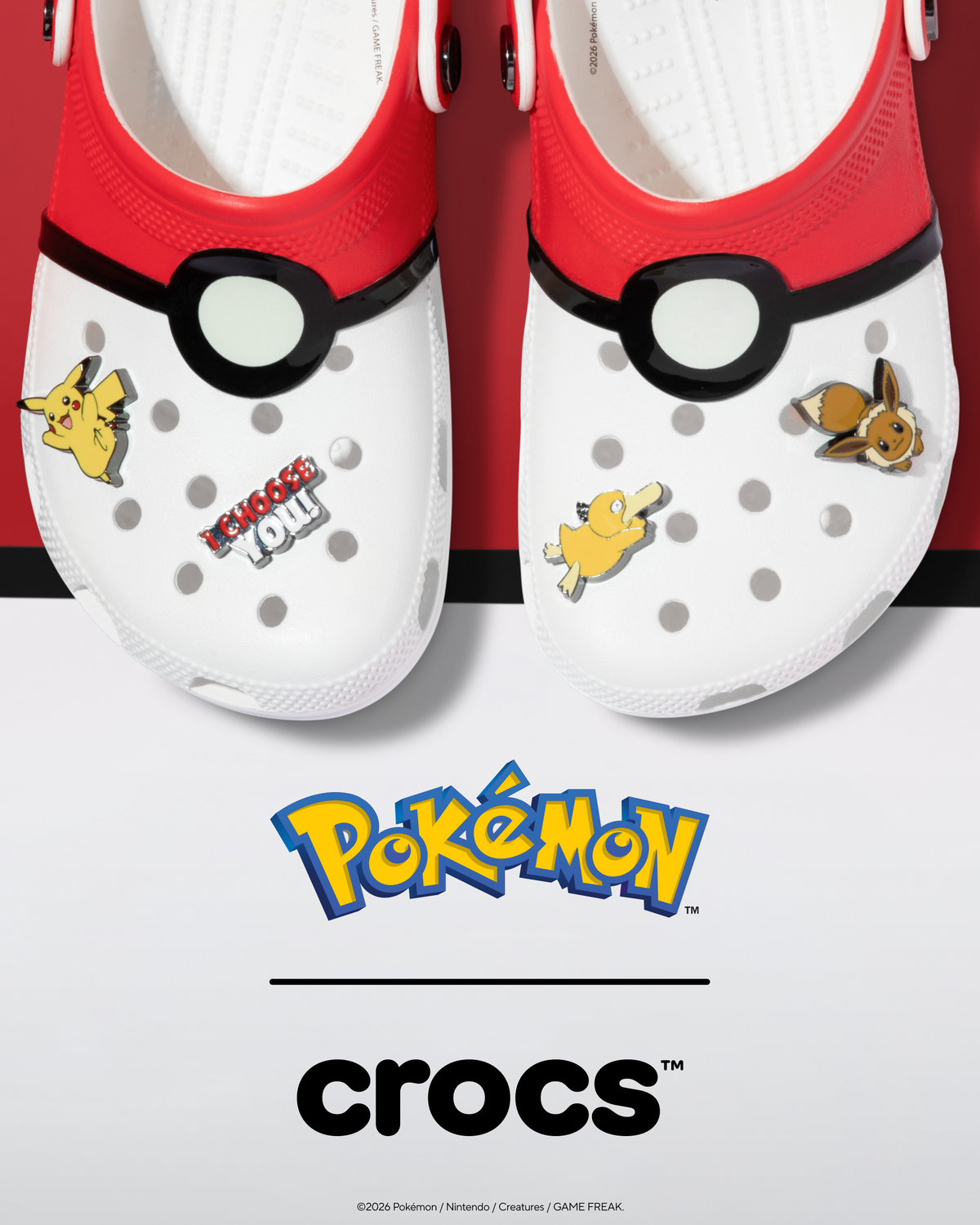 Crocs × Pokemon Classic Clog "Poke Ball" 【212064-90H】