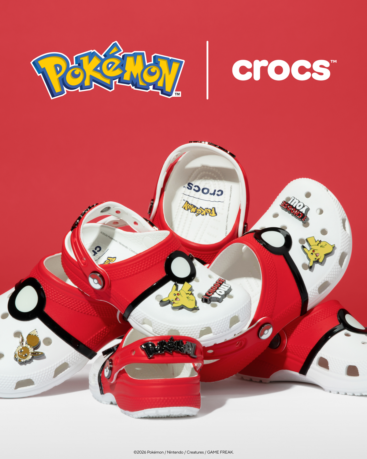Crocs × Pokemon Classic Clog "Poke Ball" 【212064-90H】