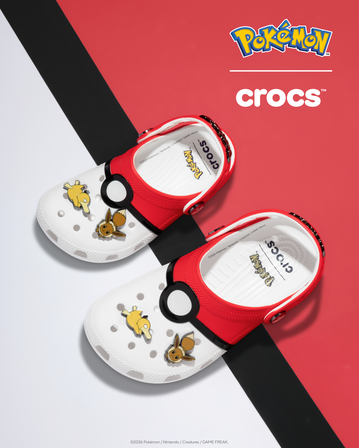 Crocs × Pokemon Classic Clog "Poke Ball" 【212064-90H】