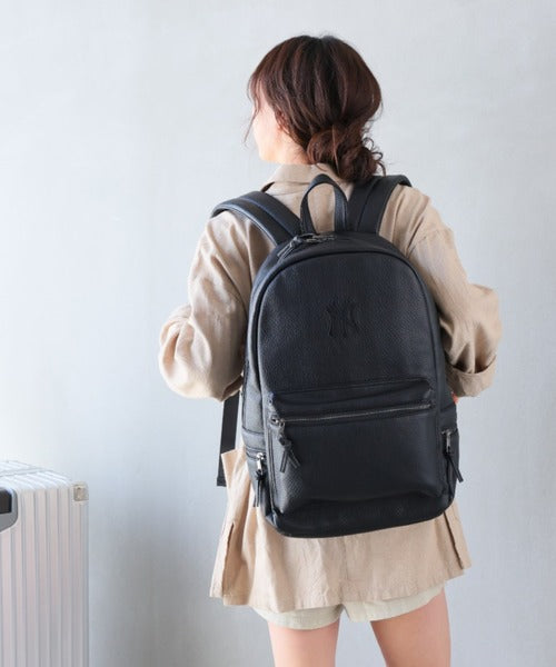 MLB - Faux leather daypack NY "Black" ヤンキース バックパック【NY-MBBK182】