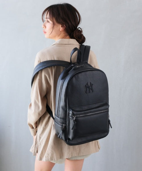 MLB - Faux leather daypack NY "Black" Yankees backpack [NY-MBBK182]