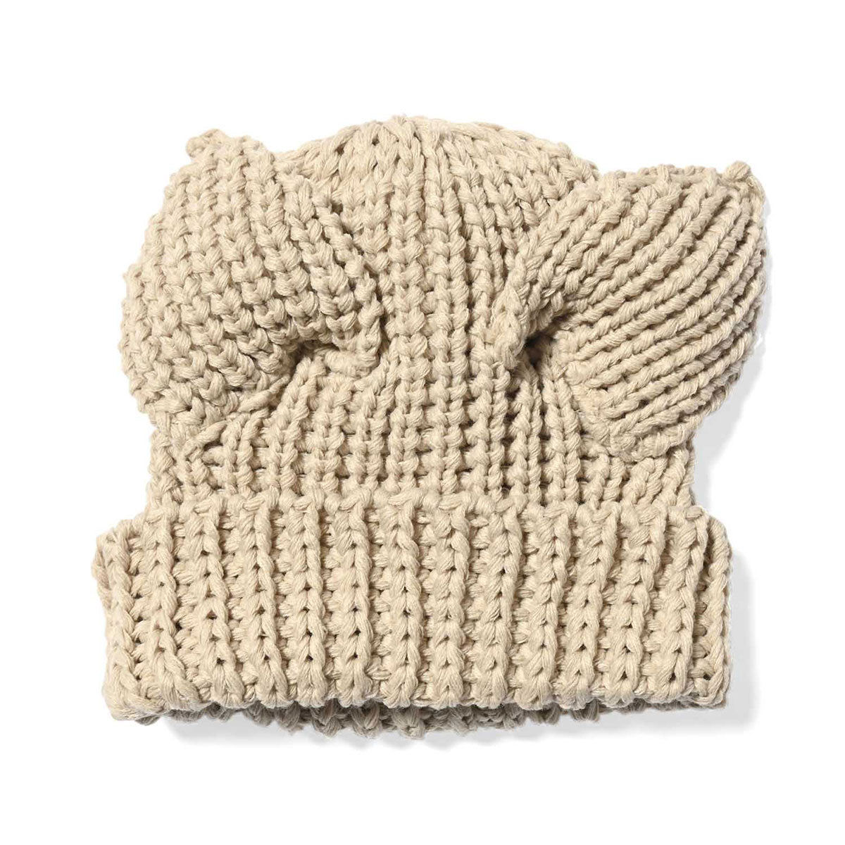 HOMEGAME - CAT KNIT CAP BEIGE【HG241404】