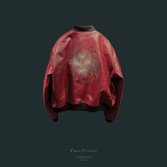 Undermycar - HOMMAGE EMBRACED ”THE FIREWORKS” LAMB LEATHER BLOUSON RED