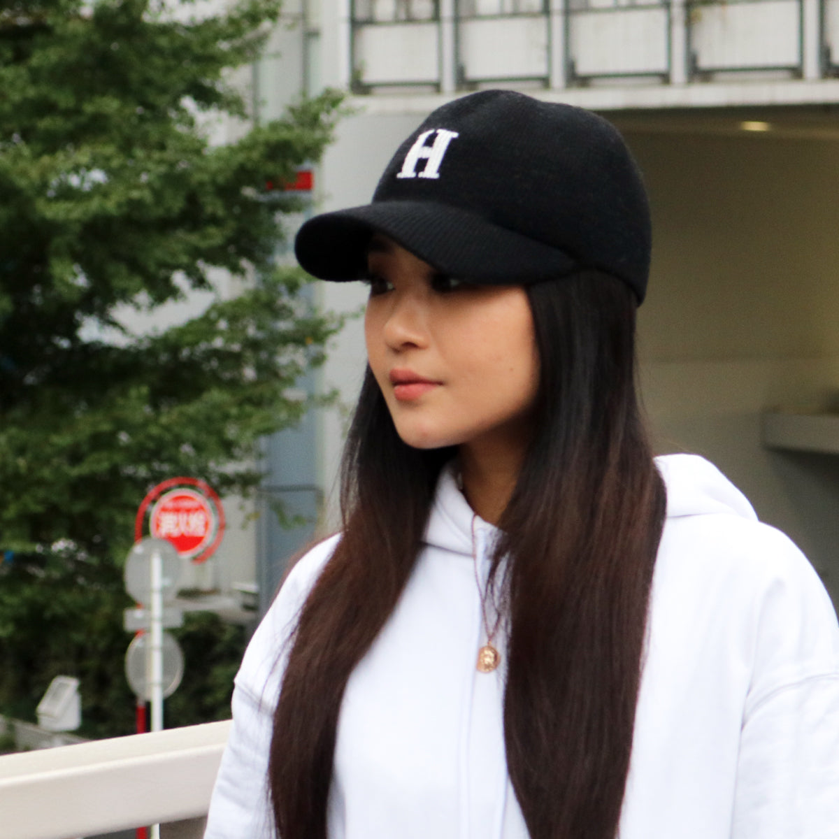 HOMEGAME - H LOGO KNIT Baseball Cap BLACK