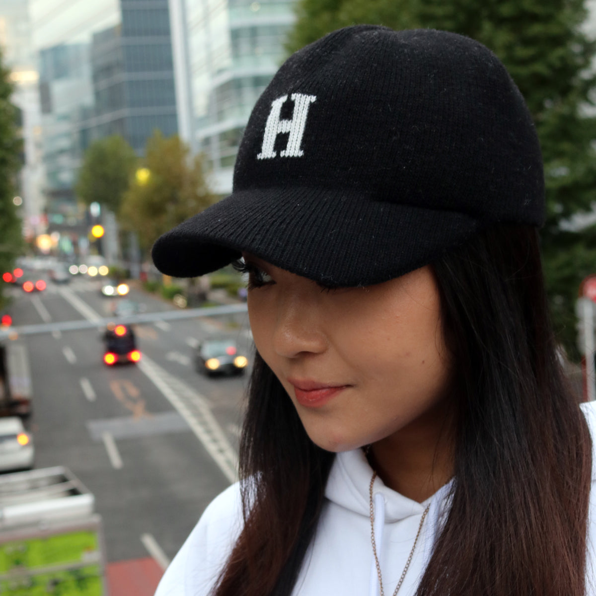 HOMEGAME - H LOGO KNIT Baseball Cap BLACK