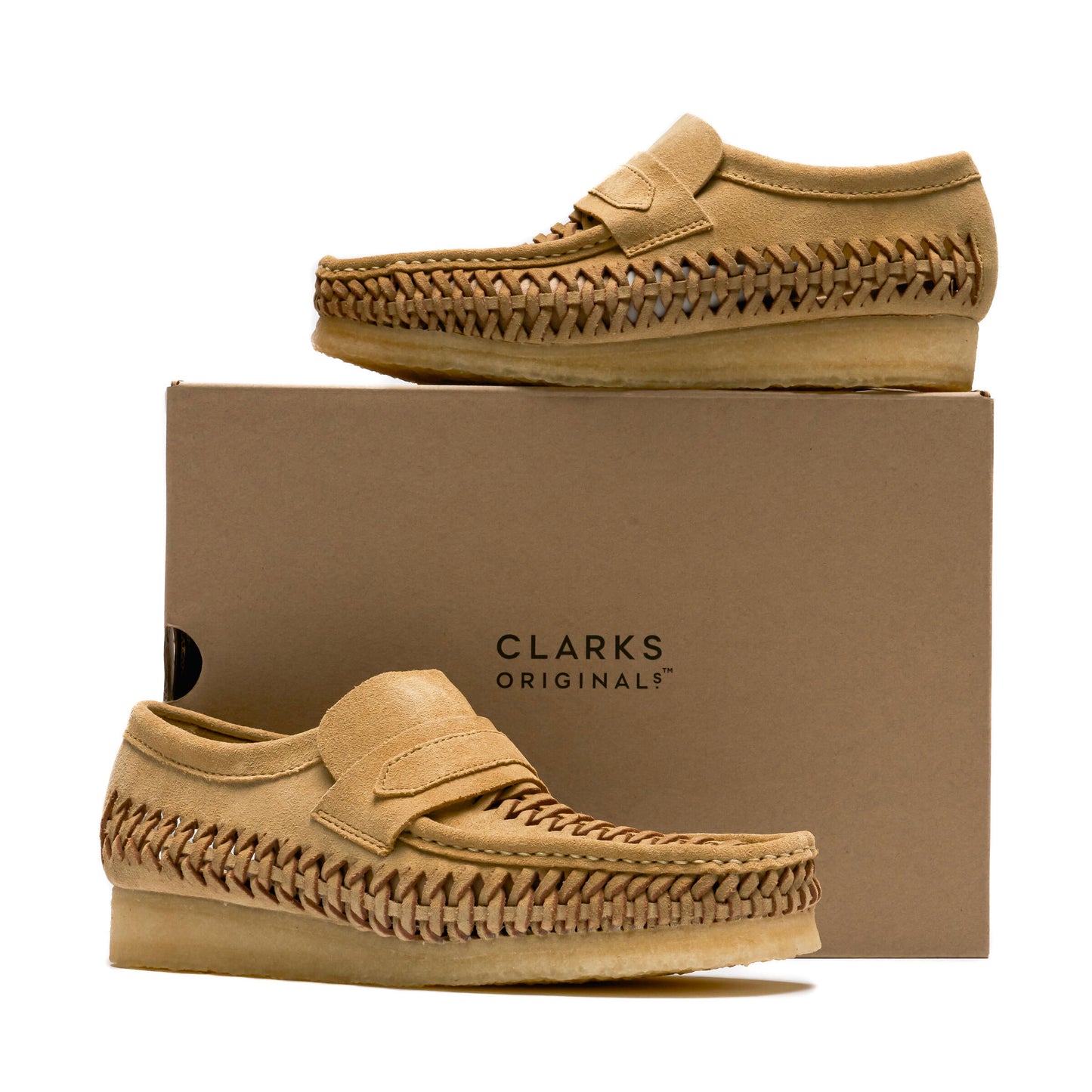 CLARKS Wallabee 編織楓木麂皮樂福鞋 [26176534]