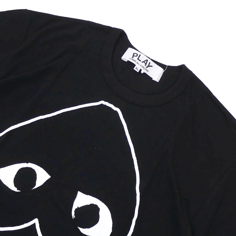 PLAY CDG BIG HEART T-SHIRT WHITE/BLACK プレイ コムギャルソン ビッグ ハート Tシャツ ブラック【AX-T114-051 】