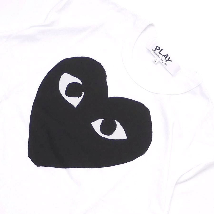 PLAY CDG BIG HEART T-SHIRT BLACK/WHITE プレイ デ ギャルソン ビッグハートTシャツ ブラック/ホワイト【AX-T070-051】