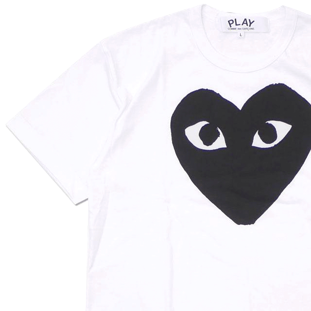 PLAY CDG BIG HEART T-SHIRT BLACK/WHITE プレイ デ ギャルソン ビッグハートTシャツ ブラック/ホワイト【AX-T070-051】