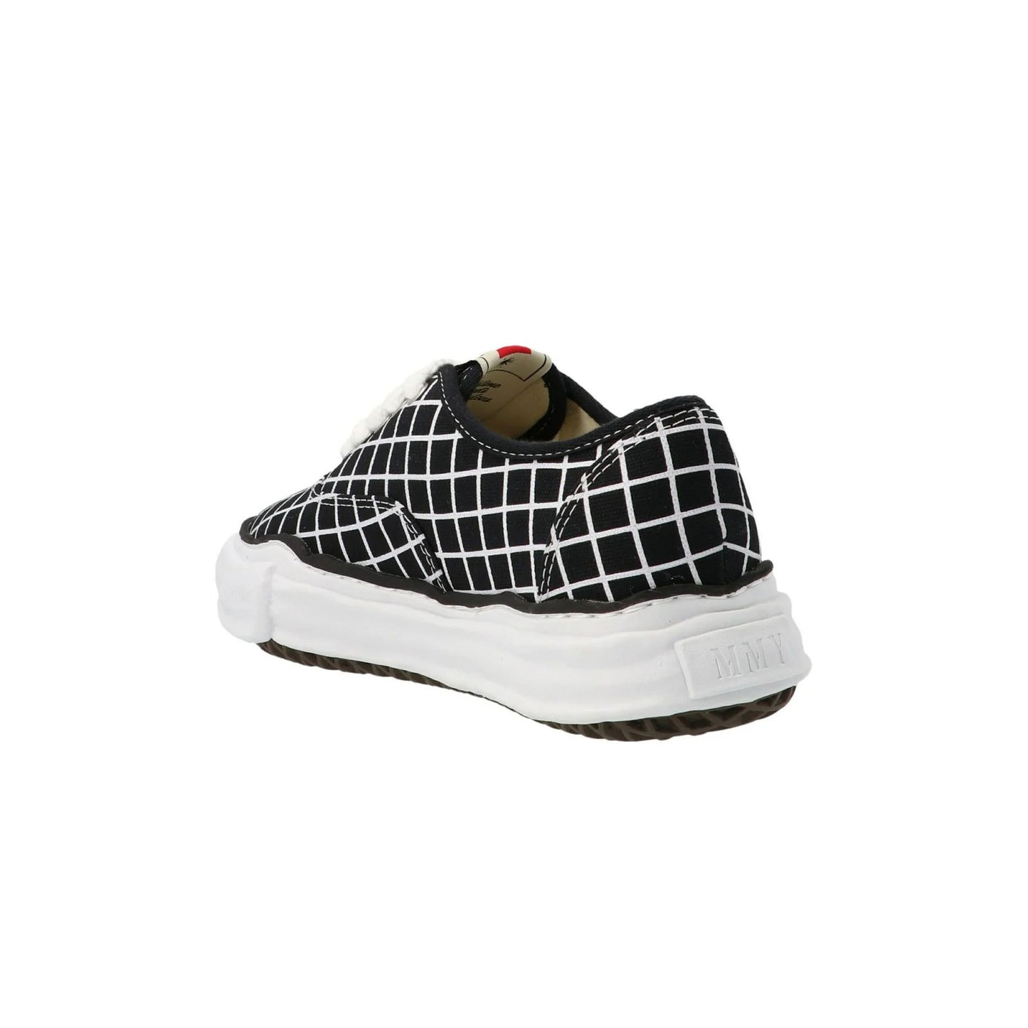 Maison Mihara Yasuhiro BAKER LOW PRINTED CANVAS BLK Check print lace-up black [A08FW728] 