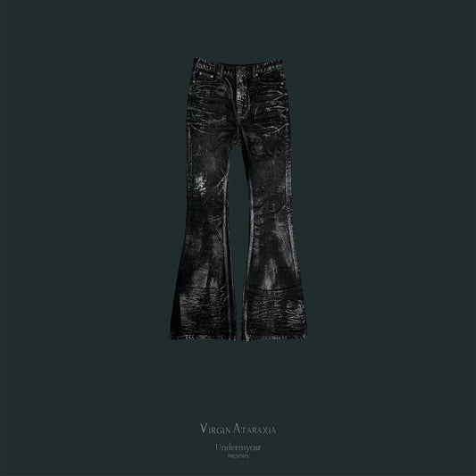 Undermycar - GLACIAL VELVETIN FLARED JEANS BLACK