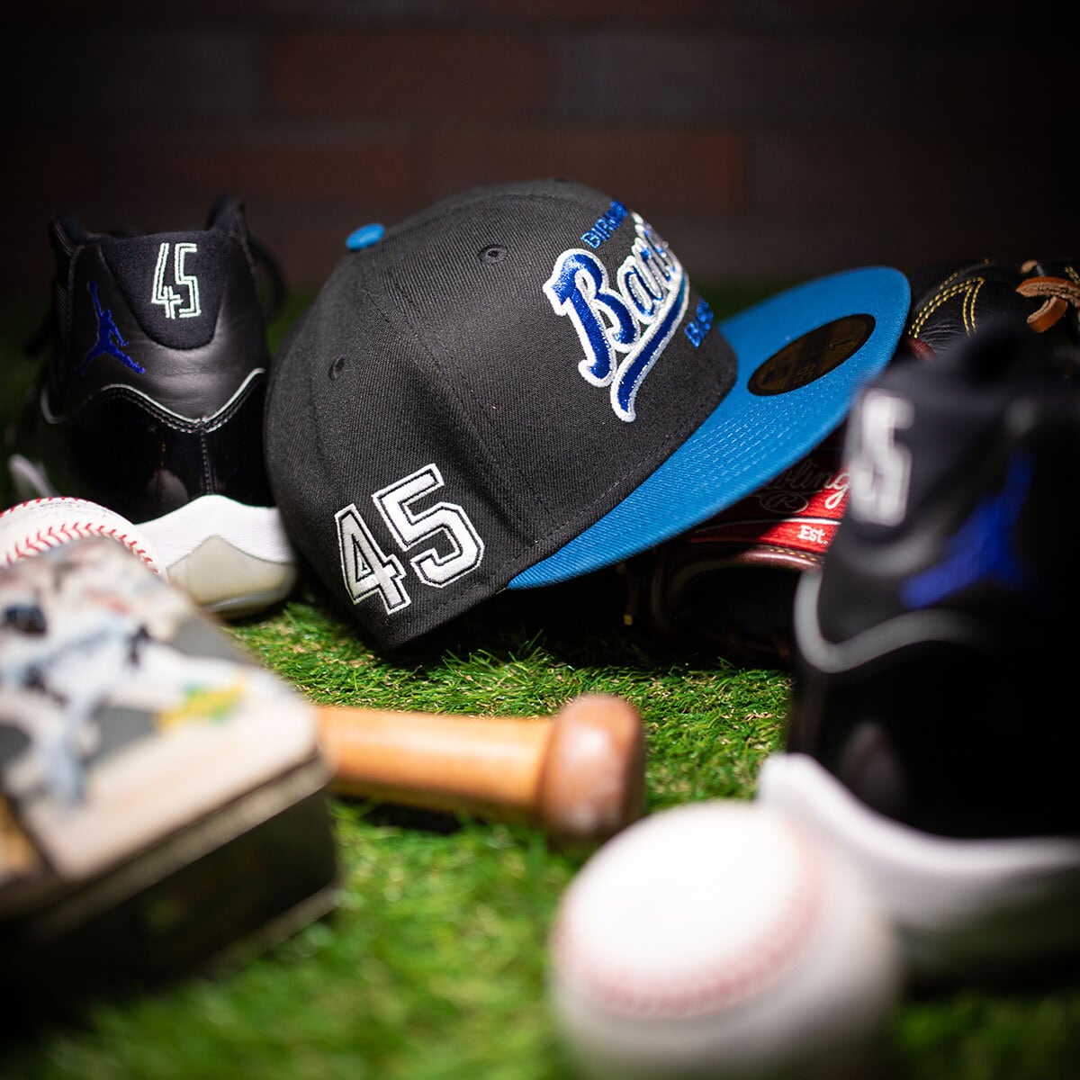 NEW ERA Birmingham Barons - 59FIFTY CO 45 BLACK/BLUE【70895687】