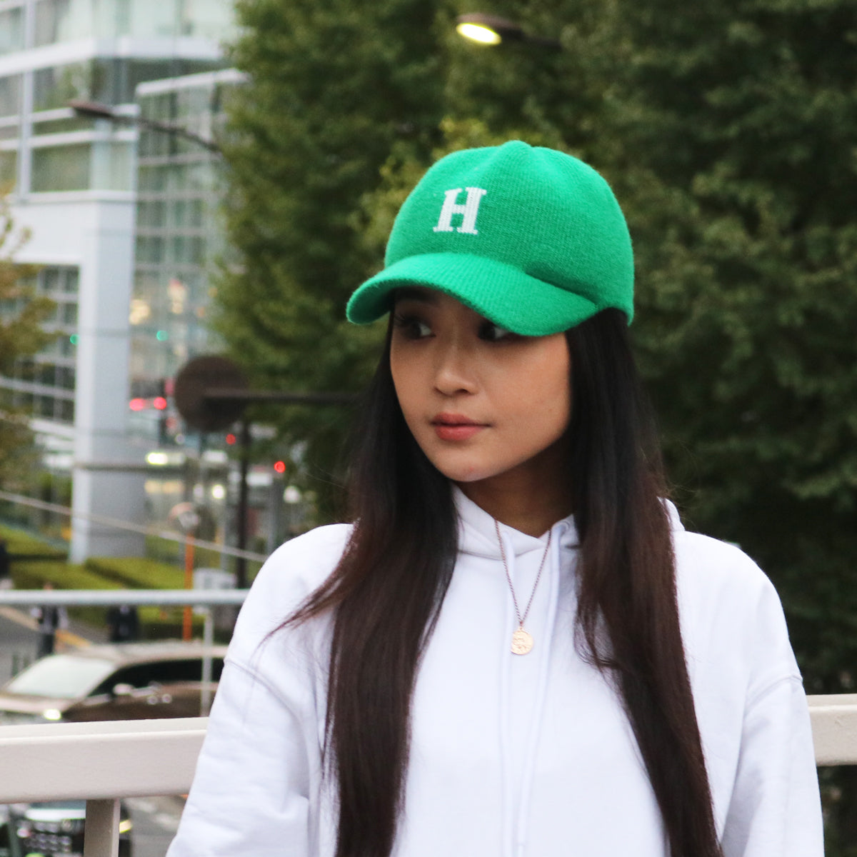 HOMEGAME - H LOGO KNIT Baseball Cap GREEN