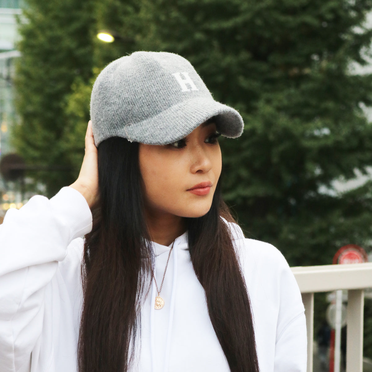 HOMEGAME - H LOGO KNIT Baseball Cap GRAY