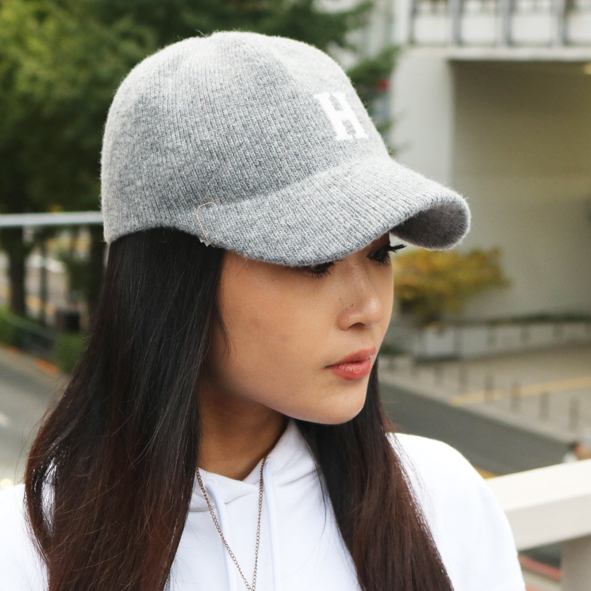 HOMEGAME - H LOGO KNIT Baseball Cap GRAY