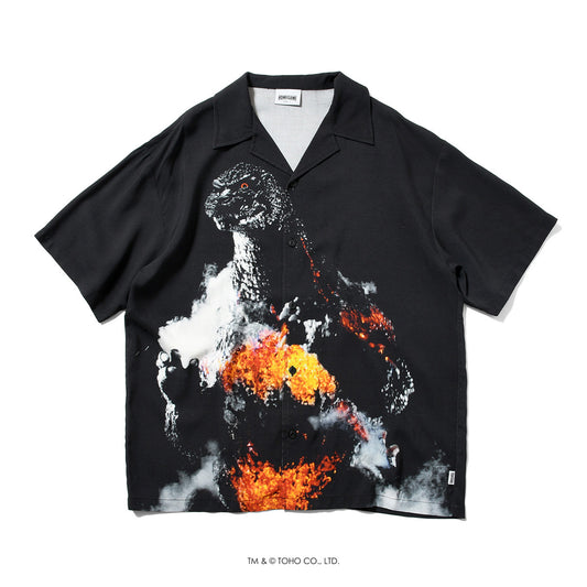 【受注販売：6月下旬頃より順次発送】GODZILLA | HOMEGAME OPEN COLLAR SHIRT ゴジラVSデストロイア【HG260203】