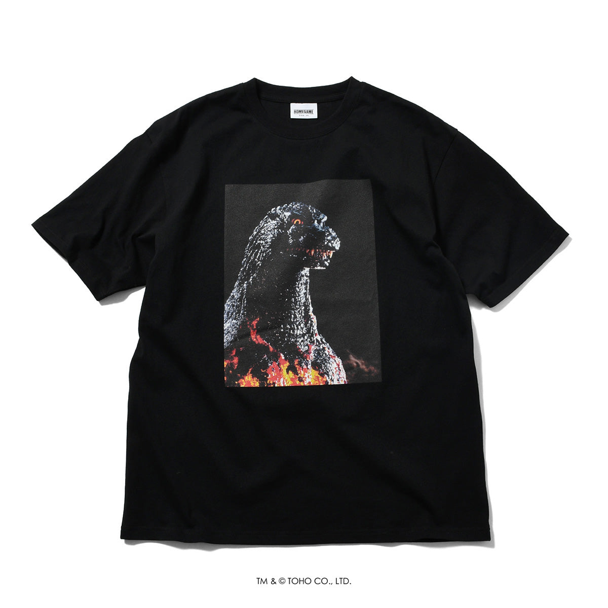 【受注販売：6月下旬頃より順次発送】GODZILLA | HOMEGAME BURNING GODZILLA TEE【HG260105】