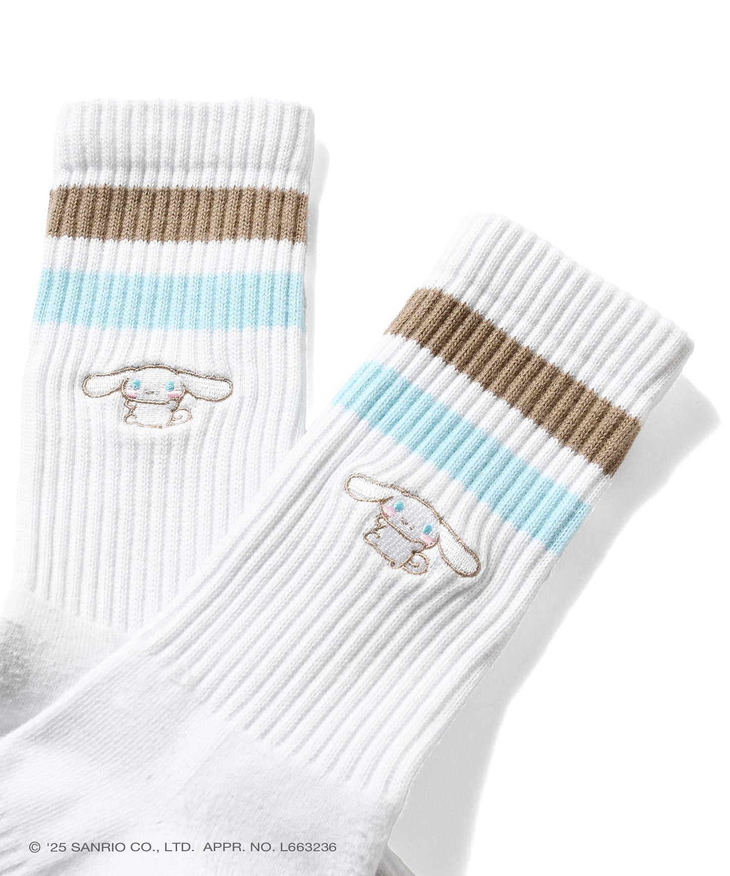 サンリオキャラクターズ×HOMEGAME - CINNAMOROLL LINE SOCKS【HG251713】