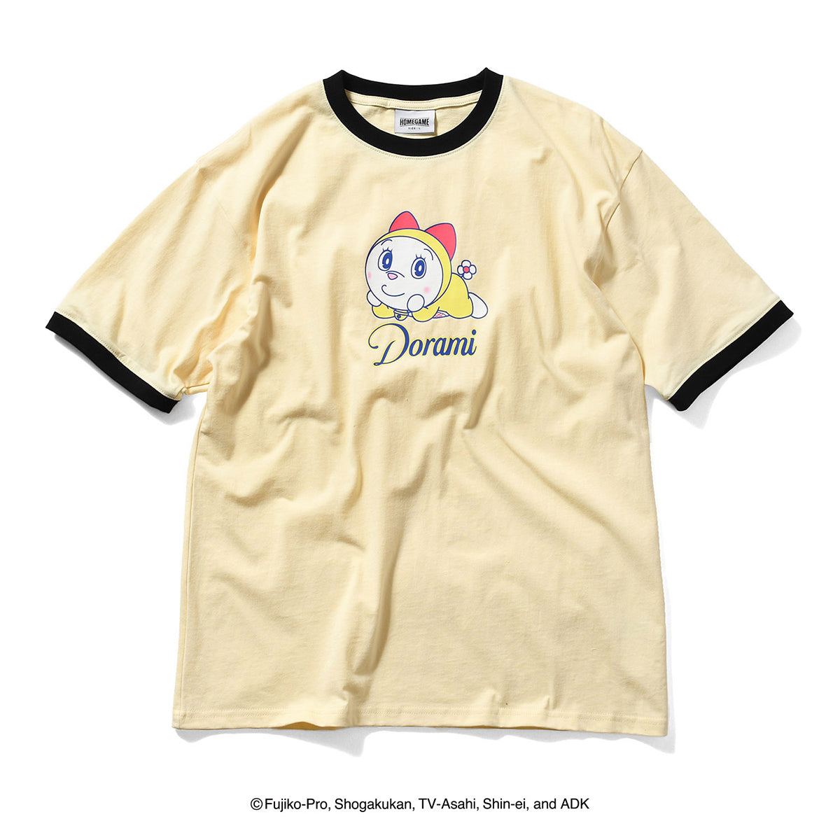 HOMEGAME｜ドラえもん - DORAMI RINGER TEE YELLOW【HG2501111】