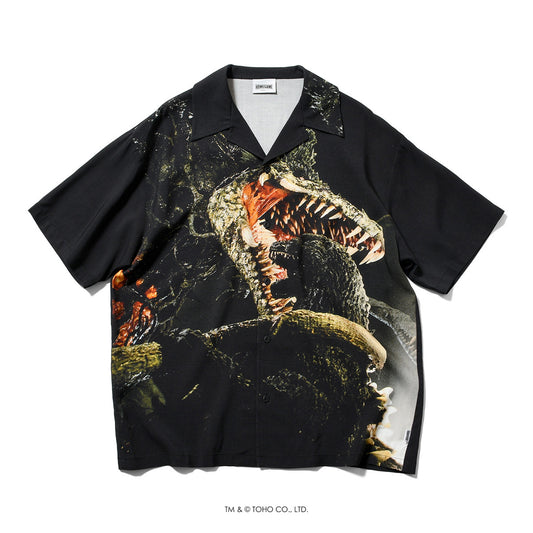 【受注販売：6月下旬頃より順次発送】GODZILLA | HOMEGAME OPEN COLLAR SHIRT ゴジラVSビオランテ 【HG260201】