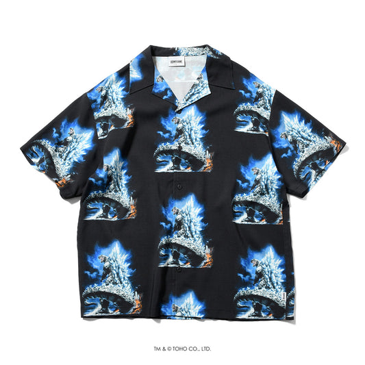 【受注販売：6月下旬頃より順次発送】GODZILLA | HOMEGAME OPEN COLLAR SHIRT ゴジラ FINAL WARS【HG260204】