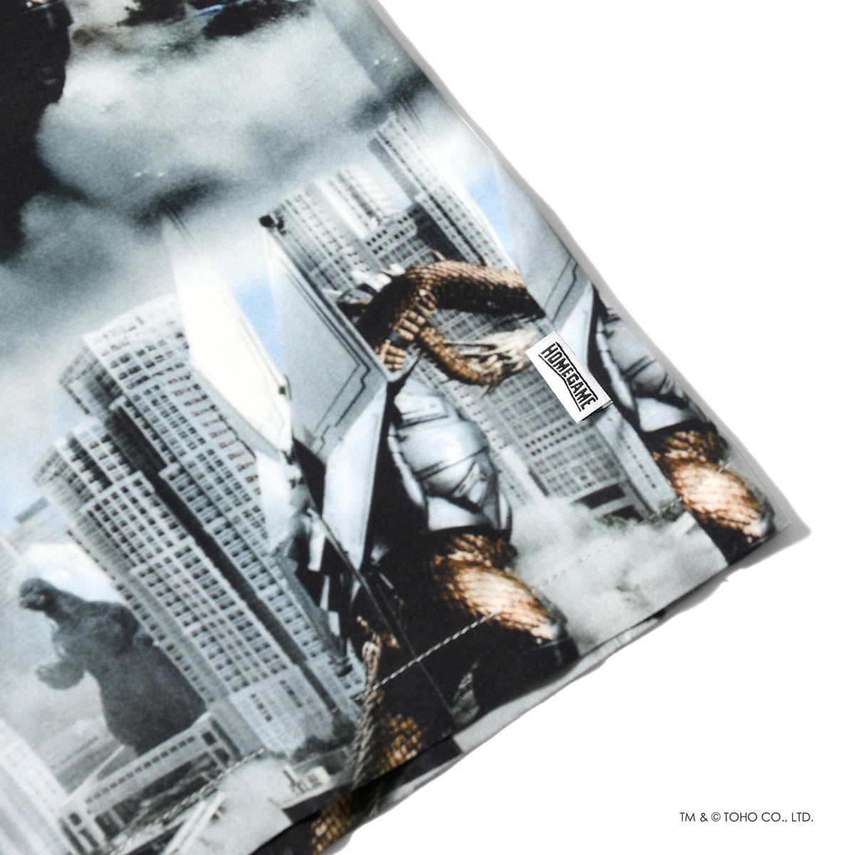 【受注販売：6月下旬頃より順次発送】GODZILLA | HOMEGAME OPEN COLLAR SHIRT ゴジラVSキングギドラ【HG260202】