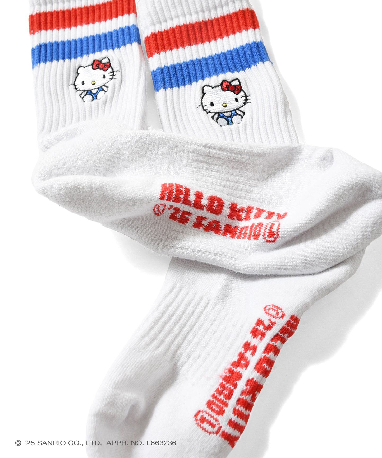 サンリオキャラクターズ×HOMEGAME - HELLO KITTY LINE SOCKS【HG251710】