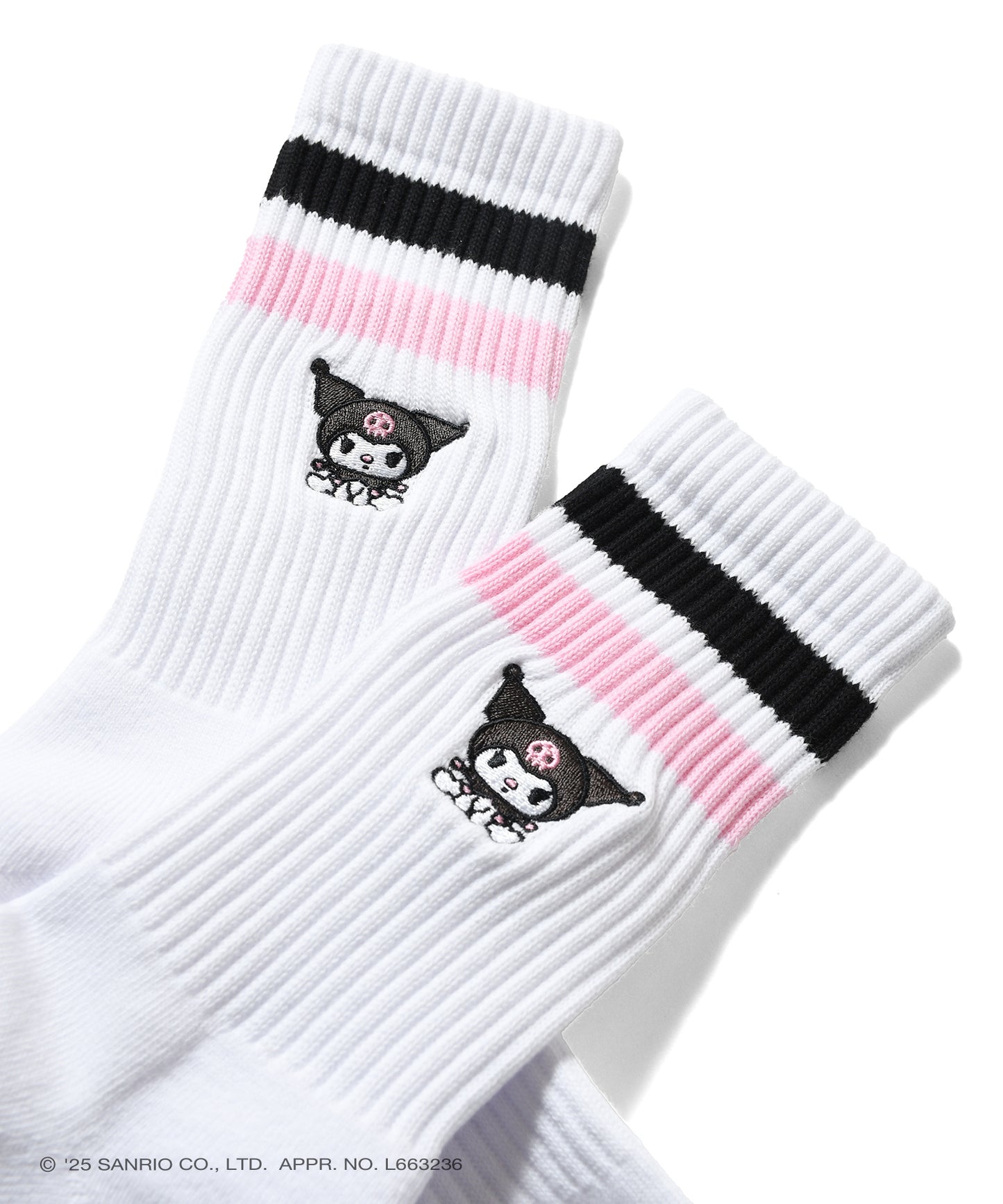 サンリオキャラクターズ×HOMEGAME - KUROMI LINE SOCKS【HG251712】