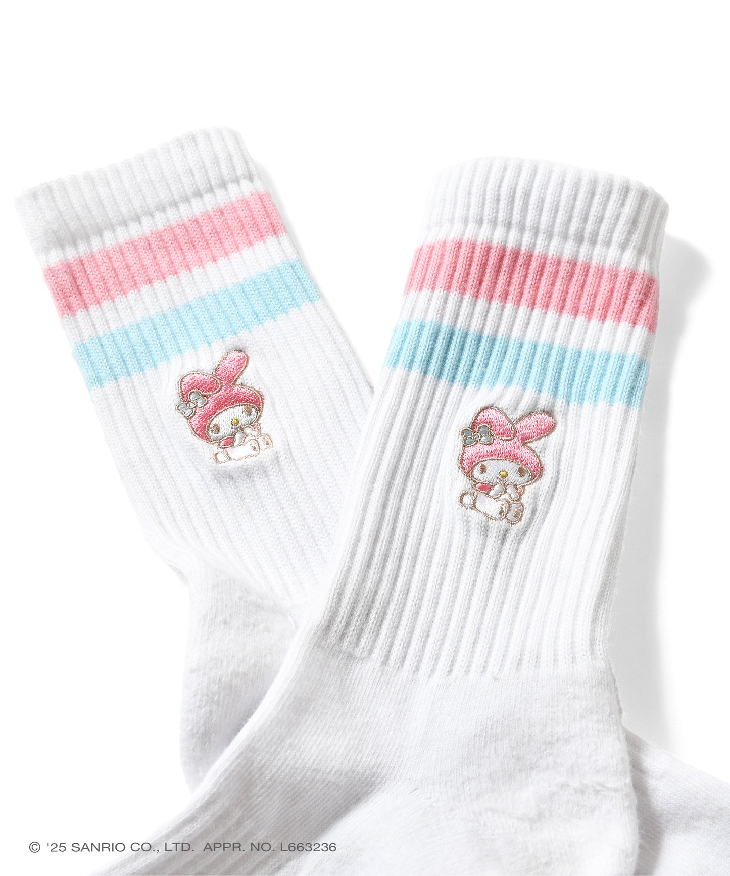 サンリオキャラクターズ×HOMEGAME - MY MELODY LINE SOCKS【HG251711】