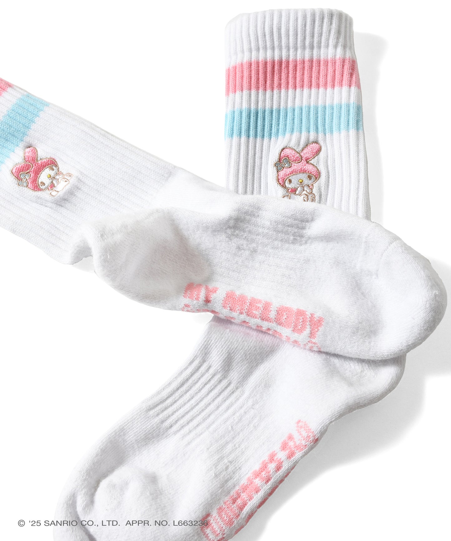 サンリオキャラクターズ×HOMEGAME - MY MELODY LINE SOCKS【HG251711】