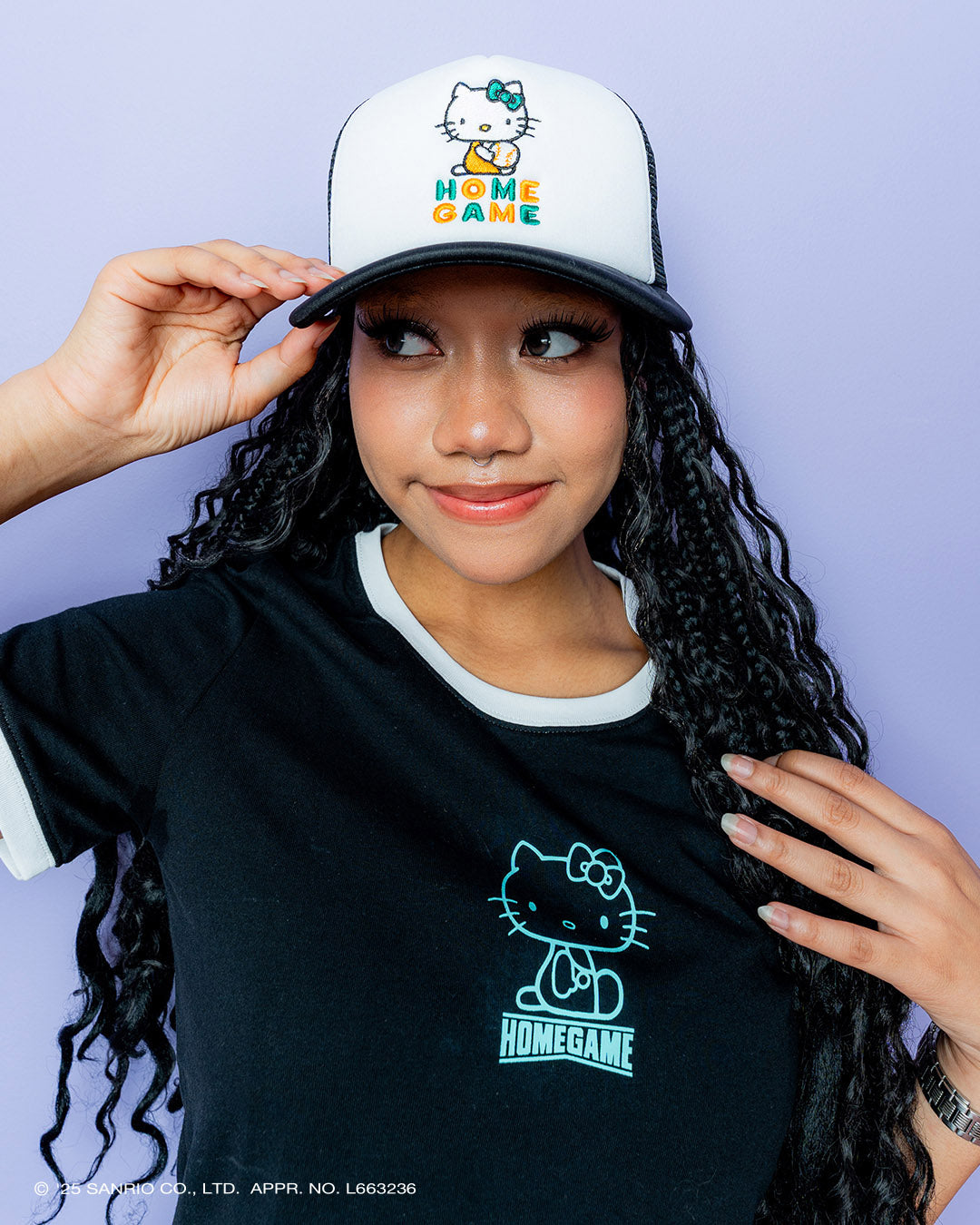 サンリオキャラクターズ×HOMEGAME - HELLO KITTY  MESH CAP BLACK【HG251406】