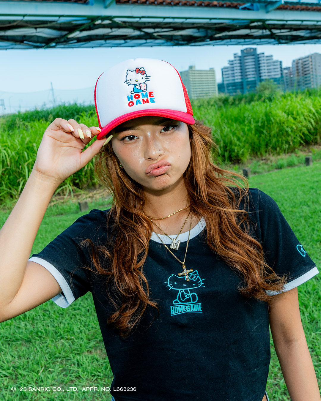 サンリオキャラクターズ×HOMEGAME - HELLO KITTY  MESH CAP RED【HG251406】