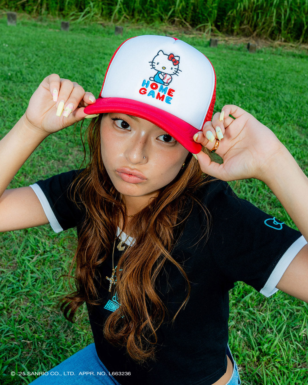 サンリオキャラクターズ×HOMEGAME - HELLO KITTY  MESH CAP RED【HG251406】