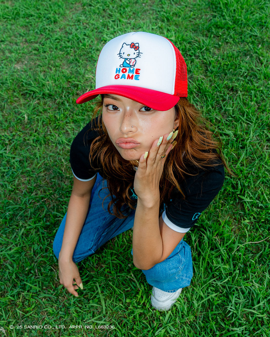 サンリオキャラクターズ×HOMEGAME - HELLO KITTY  MESH CAP RED【HG251406】