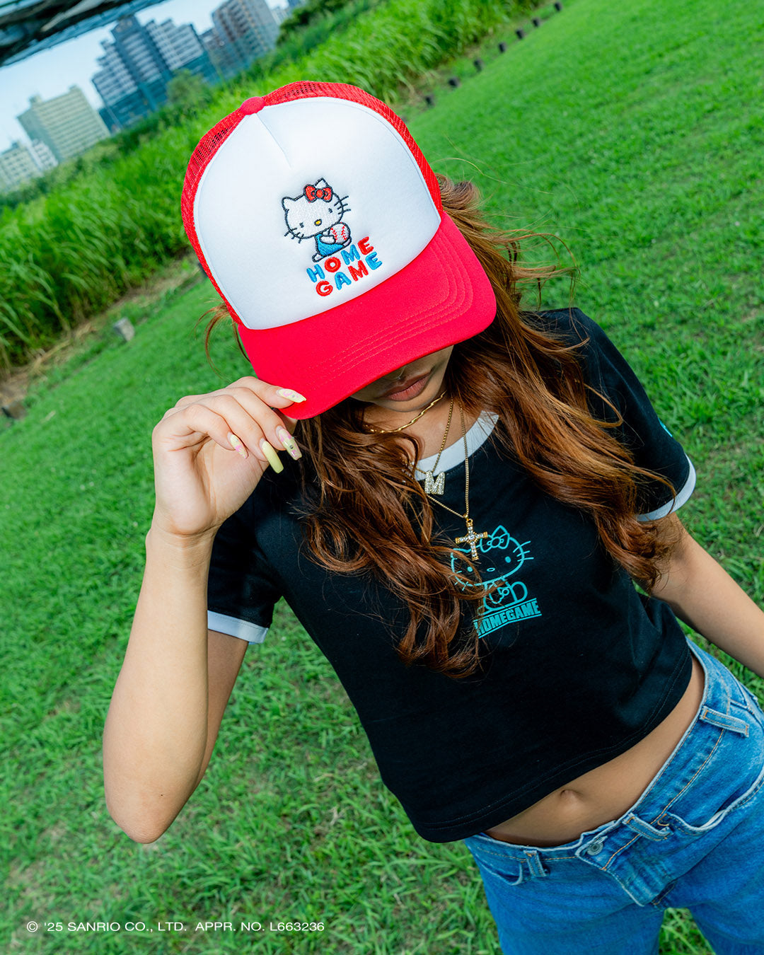 サンリオキャラクターズ×HOMEGAME - HELLO KITTY  MESH CAP RED【HG251406】