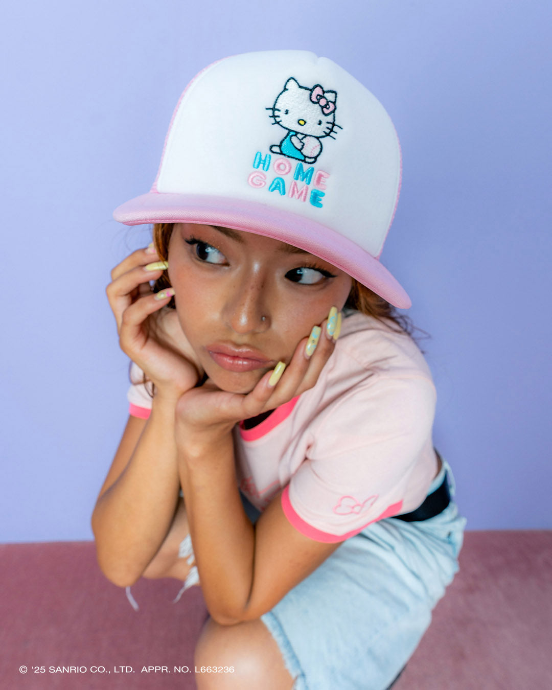 サンリオキャラクターズ×HOMEGAME - HELLO KITTY  MESH CAP PINK【HG251406】