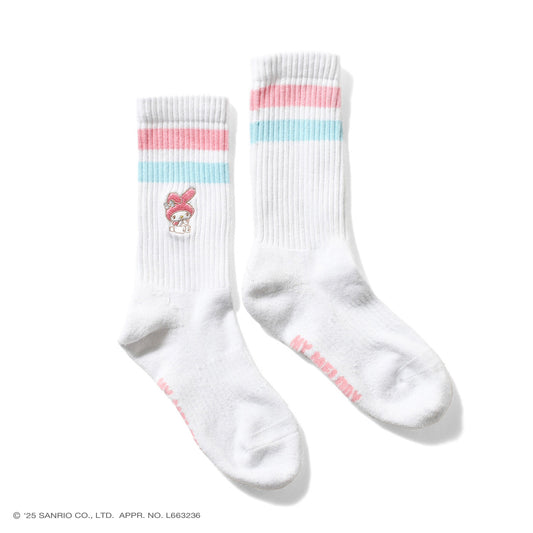 サンリオキャラクターズ×HOMEGAME - MY MELODY LINE SOCKS【HG251711】