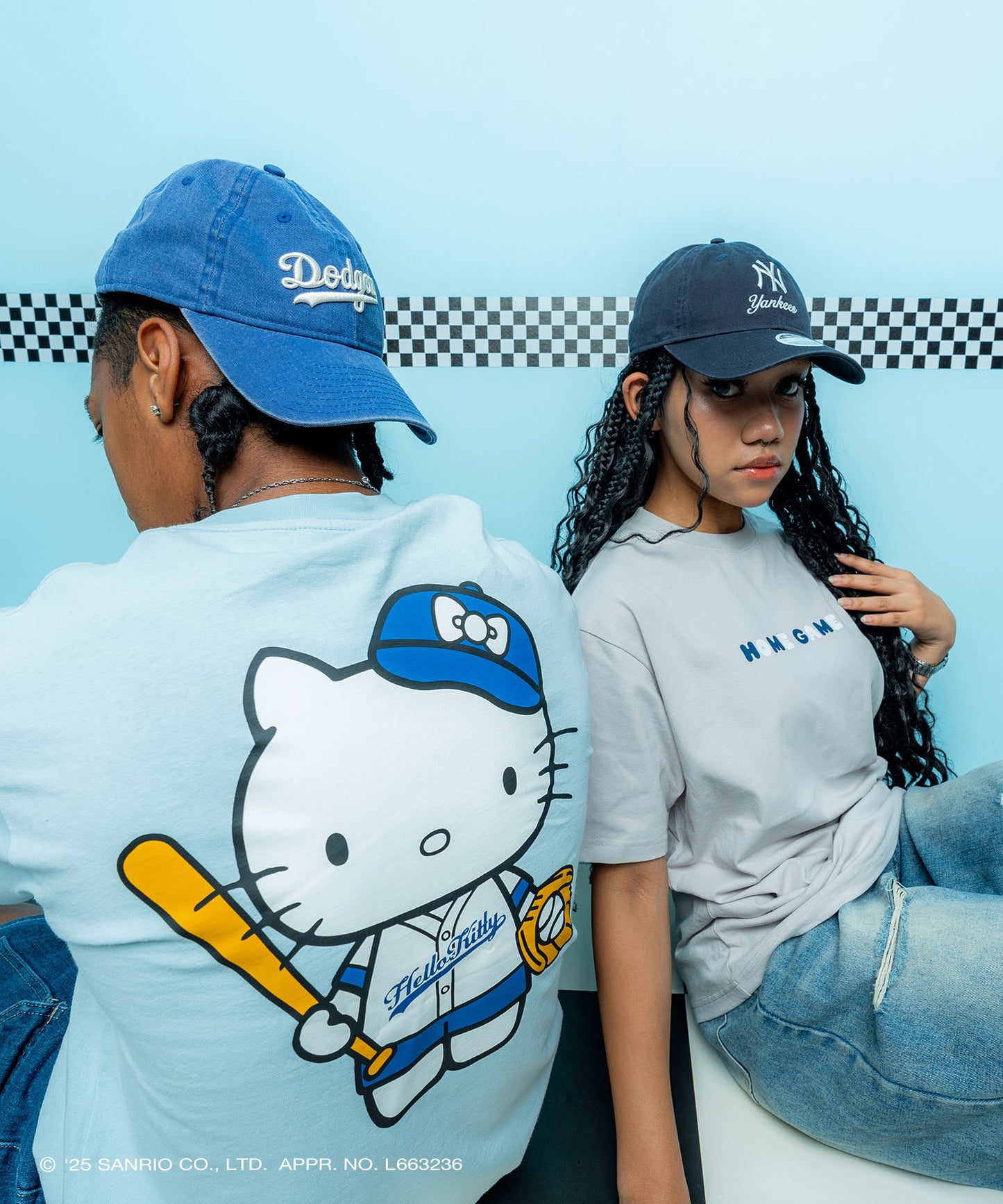 サンリオキャラクターズ×HOMEGAME - HELLO KITTY UNIFORM TEE BLUE【HG2501101】