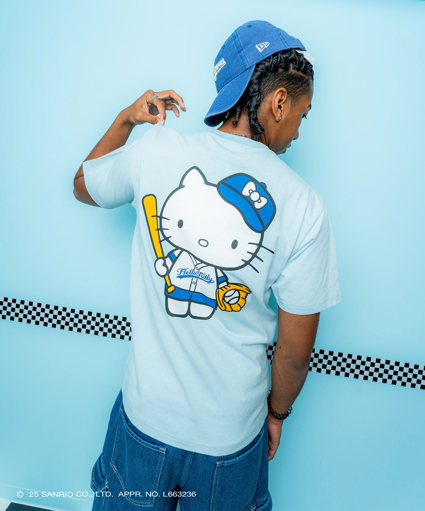 サンリオキャラクターズ×HOMEGAME - HELLO KITTY UNIFORM TEE BLUE【HG2501101】