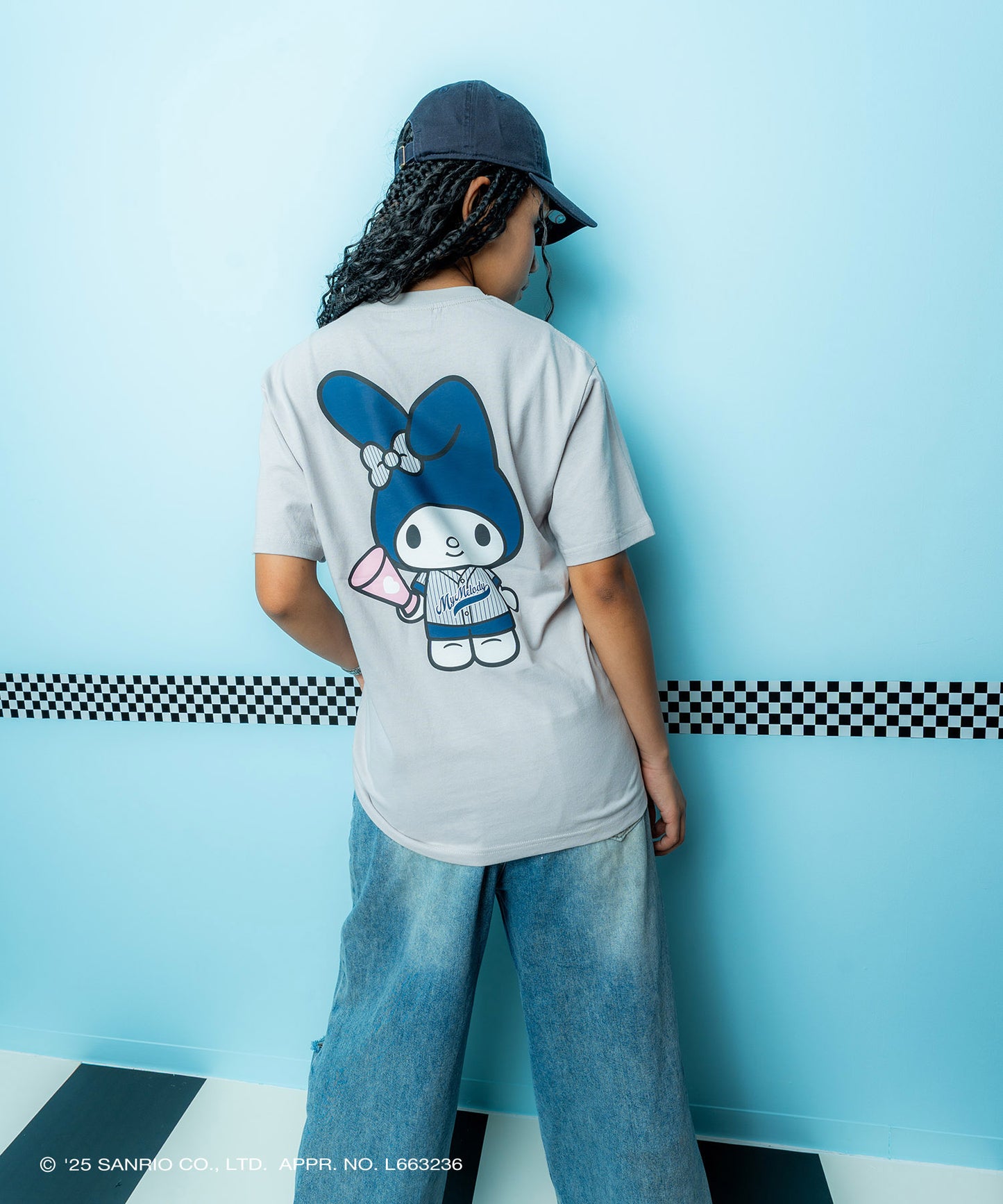 サンリオキャラクターズ×HOMEGAME - MY MELODY UNIFORM TEE GRAY【HG2501102】