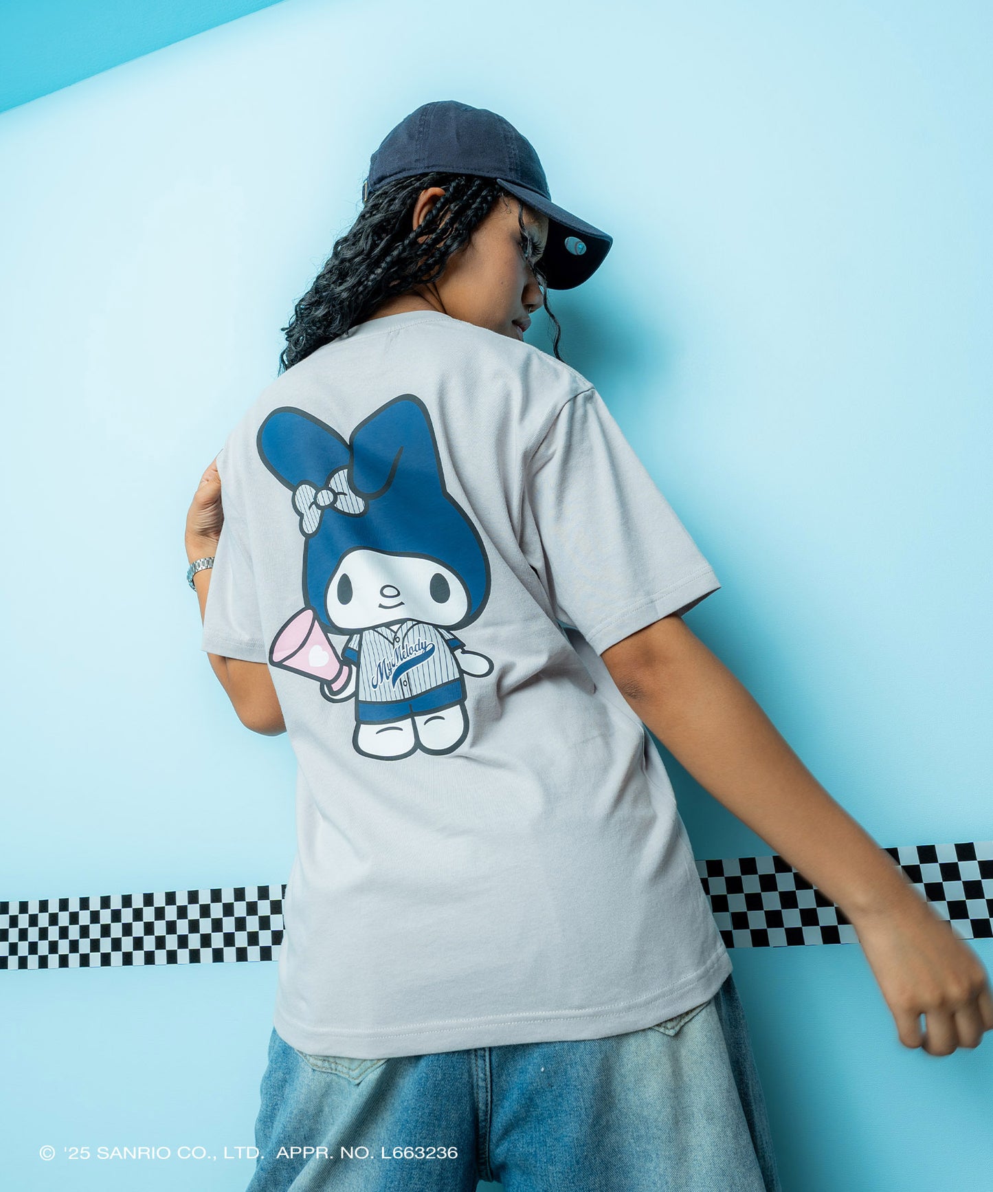 サンリオキャラクターズ×HOMEGAME - MY MELODY UNIFORM TEE GRAY【HG2501102】
