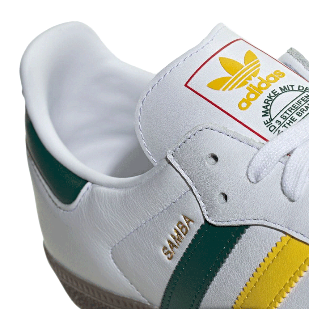 Adidas サンバ OG / Samba OG W  / WHITE フットウェアホワイト/イエロー/カレッジグリーン【IH3118】