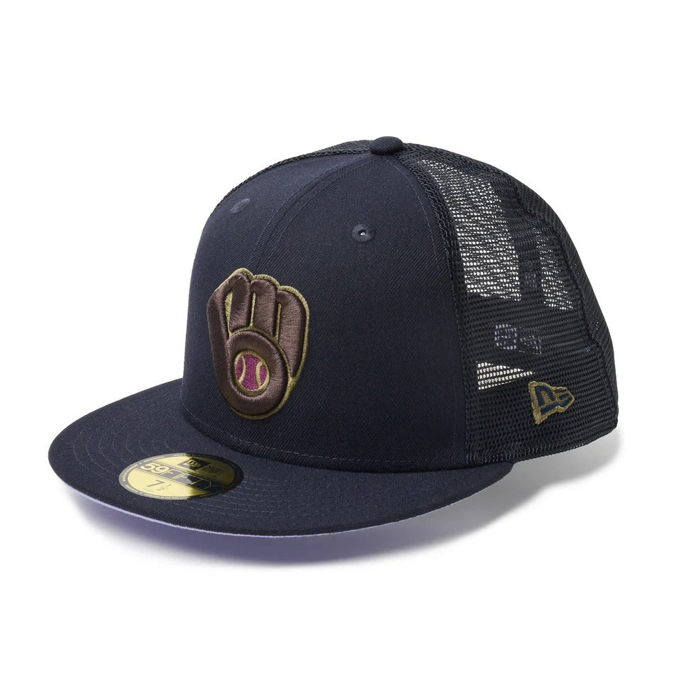 NEW ERA Milwaukee Brewers - 59FIFTY TRACKER HYDRANGEA NAVY【14745131】