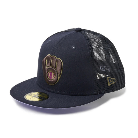 NEW ERA Milwaukee Brewers - 59FIFTY TRACKER HYDRANGEA NAVY【14745131】