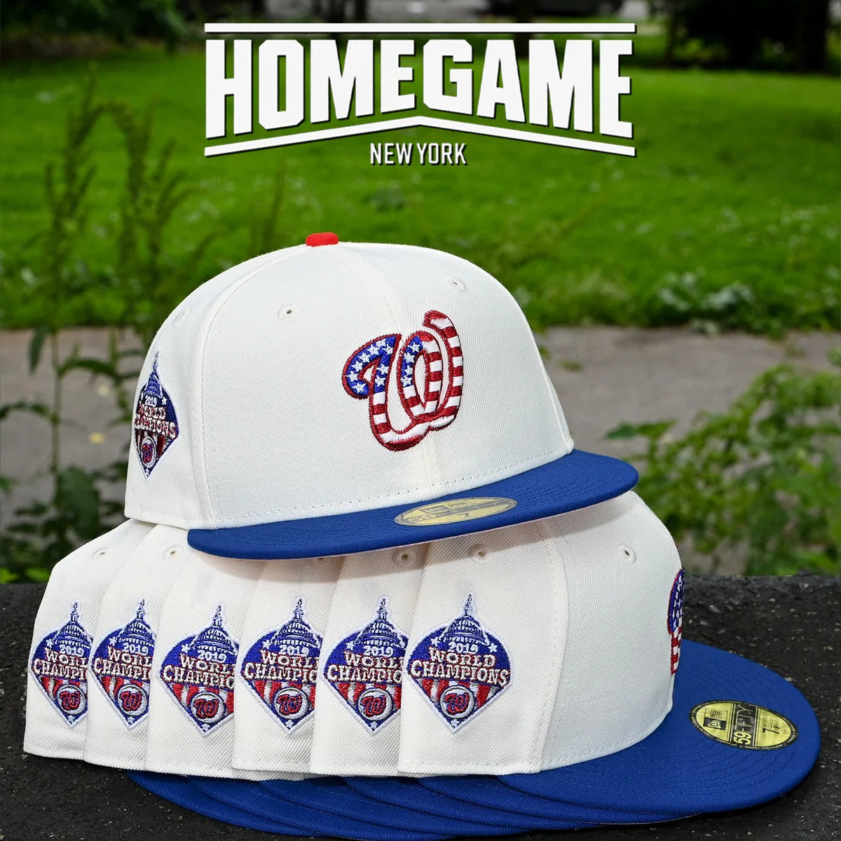 NEW ERA - Washington Nationals 2019 World Champion Ship 59Fifty Chrome White/Majestic Blue