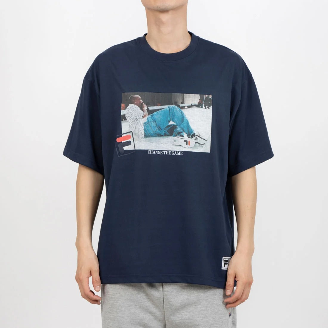 FILA - S/S PHOTO TEE01 NAVY【SM6SAU701-NV0】