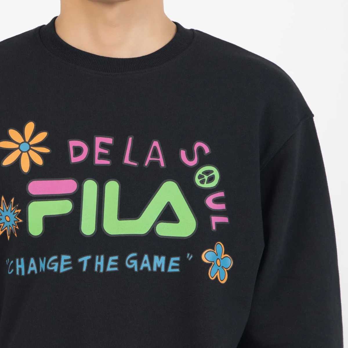 DE LA SOUL×FILA - SWEAT SHIRT BLACK【SM6FBU704】