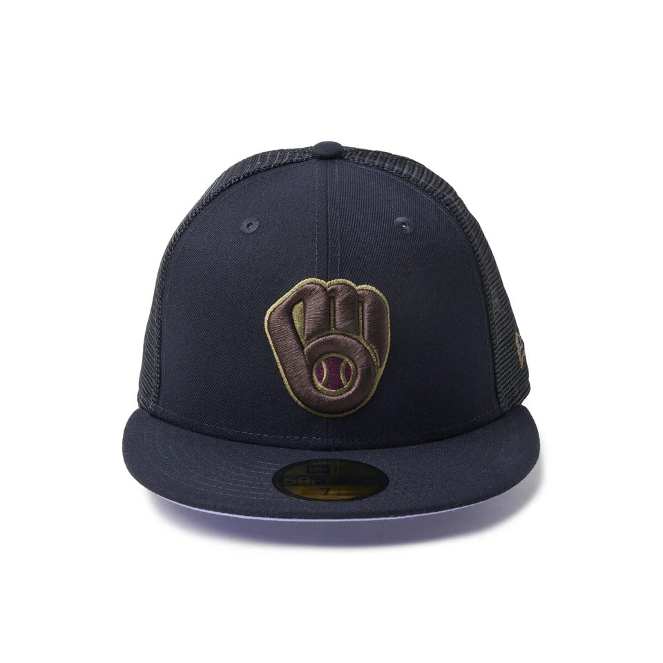 NEW ERA Milwaukee Brewers - 59FIFTY TRACKER HYDRANGEA NAVY【14745131】