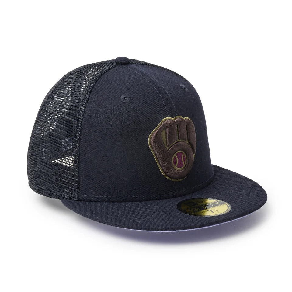 NEW ERA Milwaukee Brewers - 59FIFTY TRACKER HYDRANGEA NAVY【14745131】