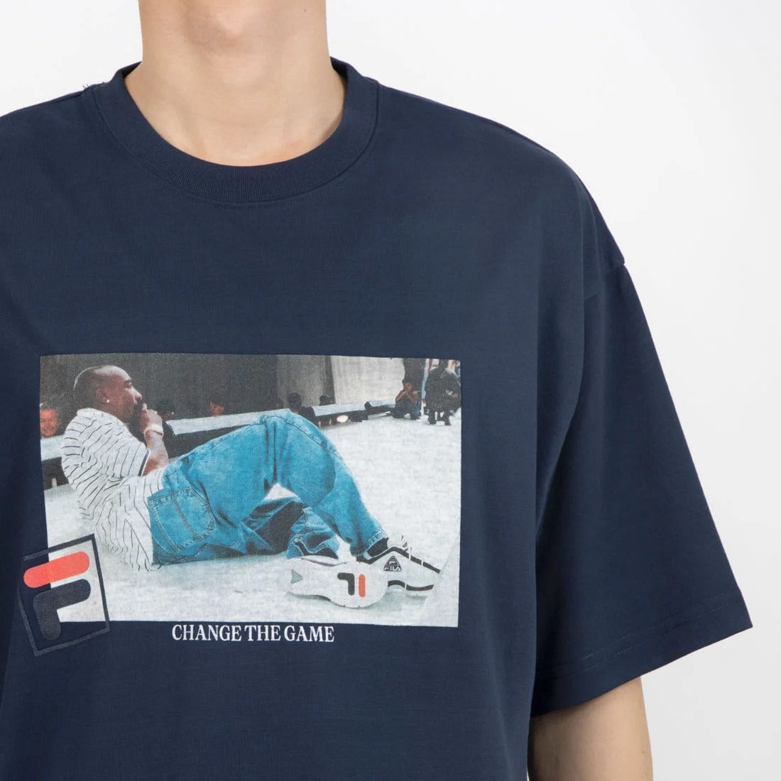 FILA - S/S PHOTO TEE01 NAVY【SM6SAU701-NV0】